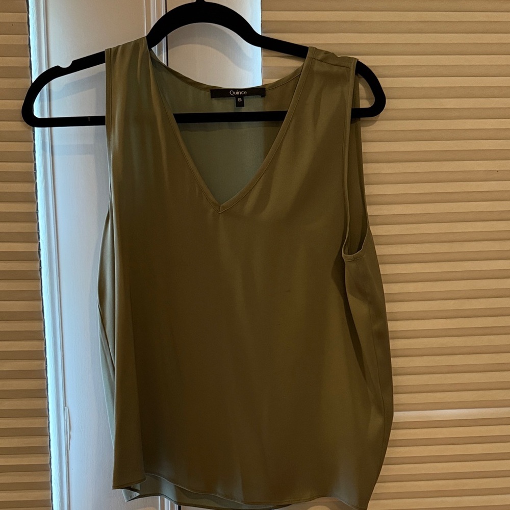 Quince V-Neck Olive Tank Top